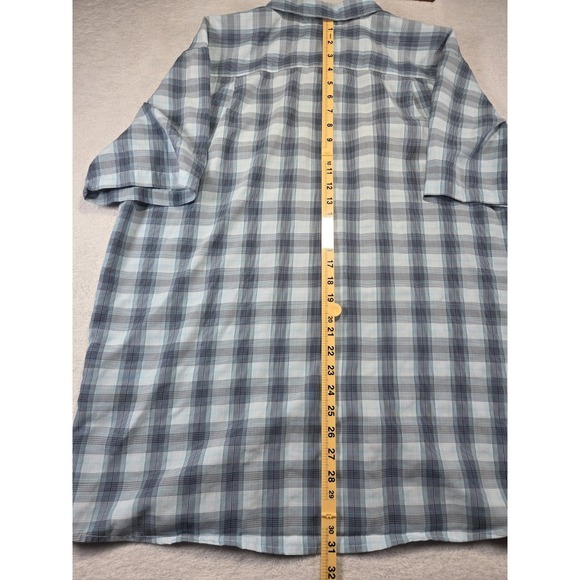 The North Face Mens XL Plaid Hiking Shirt Blue Short Sleeve Outdoor Fishing... - Picture 8 of 9